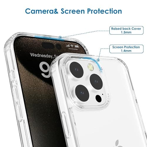 Elrvaga Ultra-Clear Hybrid Case Shockproof & Anti-Yellowing Phone Case | TPU + Acrylic Dual Protection | Slim Fit & Scratch-Resistant Design for iPhone 15 pro max thumbnail 3