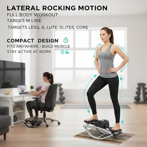 Rock Stepper, Low-Impact Lateral Rocking Home Stepper for Knees & Joints – Side-to-Side Motion Cardio Machine, Compact Portable Fitness Trainer for Home Gym thumbnail 5