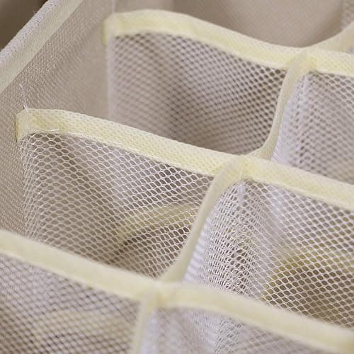 TENABORT 12 Pack Foldable Drawer Organizer Dividers Cloth Storage Box Closet Dresser Organizer Cube Fabric Containers Basket Bins for Underwear Bras Socks Panties Lingeries Nursery Baby Clothes Beige thumbnail 5