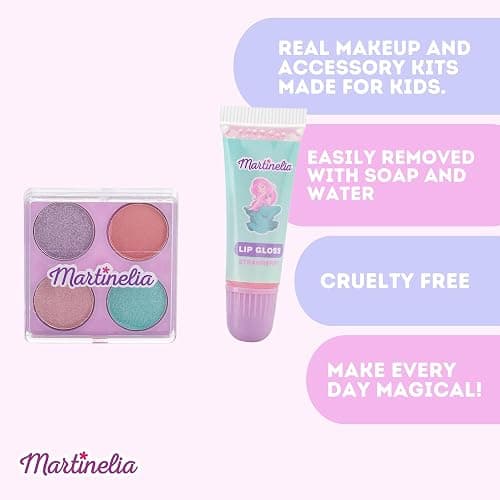 Martinelia Let’s Be Mermaids Complete Kids Makeup Set – Makeup Kit for Girls Ages 4-8 – Non-Toxic, Washable Pretend Play Set – Little Girl Dress Up and Beauty Gift for Toddlers and Kids thumbnail 3