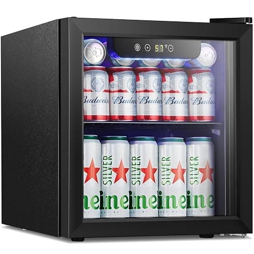 Antarctic Star Mini Fridge Cooler - 12 Bottle 48 Can Beverage Refrigerator Glass Door for Drinks or Beer Wine –Small Drink Dispenser for Home, Office or Bar, Electronic Temperature Control,1.3cu.ft. - Image 1