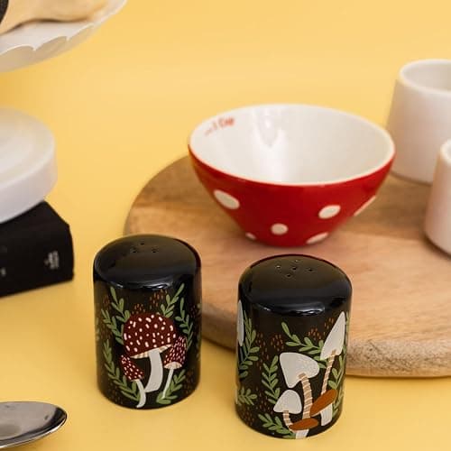 Steel Mill & Co. Mushroom Salt & Pepper Shakers, Cute Novelty Mushroom Decor, Cottagecore/Hippie/Fairycore Kitchen Accessories thumbnail 2