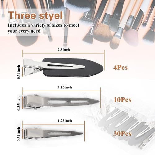 Dgeclr Hair Clips for Women Styling, 44Pcs Metal Duck Billed Pin Curl Clips, Hair Pins, Salon, Makeup, Hair Dyeing, Silver & Black thumbnail 5