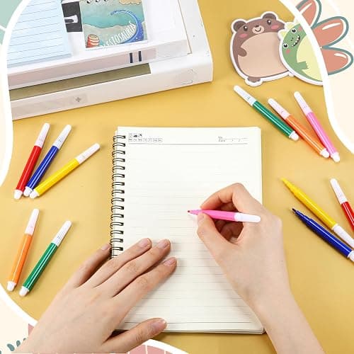 Watersay 144 Pcs Mini Markers Bulk, 3.4 Inch Colored Markers,6 Colors | Portable 3.4" Short Pen for Travel Office, Vibrant Watercolor Ink, Ideal for Adult School Art Projects, Multicolor Assorted thumbnail 5
