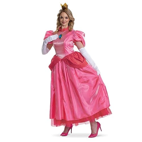 Disguise Womens Princess Peach Adult Costume, Official Super Mario Elevated Adult Costume Dress and Crown - Image 1