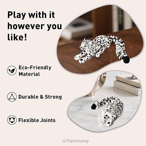 Yipintang 3D Printed Creature Flexible Animals - 8 Inches Fidget Animal for Desk Décor (Snow Leopard) thumbnail 7