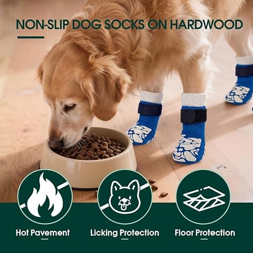 Kuoser Dog Socks for Hardwood Floors, Anti Slip Dog Dog Recovery Boot to Prevent Licking Paws, Grippers for Senior Dogs, Non Slip Paw Protectors for Small Medium Large Dogs thumbnail 5