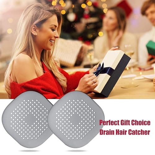 Bovinde Hair Drain Catcher,Square Cover for Shower 2 Pack (Sliver Grey) | Drainer Cover Silicone Hair Stopper with Suction Cups,Protector Accessories,Easy to Install Suit for Bathroom,Bathtub,Sink thumbnail 7