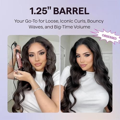 Wavytalk 5 in 1 Curling Iron with Thermal Brush,Flat Iron,Versatile Styling | Interchangeable Curling Iron Set(0.5”-1.25"), Ceramic Curling Iron, Less Damage, Fast Heating Wand Curling Iron, Dual Voltage thumbnail 7