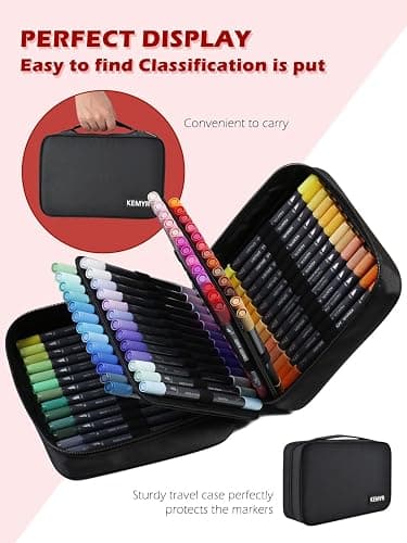 KEMYR Markers for Adult Coloring Books: 80 Colors Markers Set Dual Tips Fine & Brush Pens Water-Based Art Markers for Adults Drawing Sketching Bullet Journal Writing Lettering No bleeding thumbnail 7