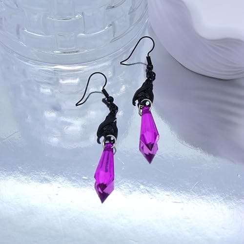 Goth Vampire Earrings for Women Gothic Dark Bat Dangle Earrings Weird Red Sacred Heart Hook Earring Halloween Costume Jewelry Accessories Gifts thumbnail 7