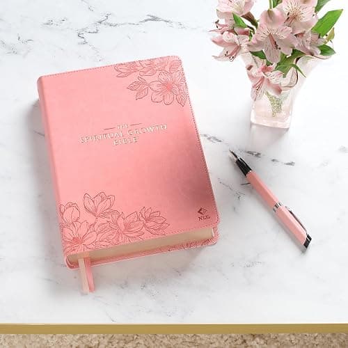The Spiritual Growth Bible, Study Bible, NLT - New Living Translation Holy Bible, Faux Leather, Coral Vines (NLT Spiritual Growth Editions) thumbnail 2
