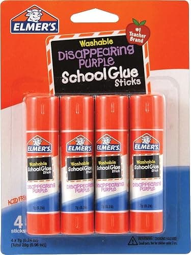 Elmer's Disappearing Purple School Glue Sticks, 0.24 oz Each, 4 Sticks per Pack (E543) thumbnail 2