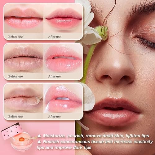 Honey Lip Balm, Strawbemy Apple Watermelon Cherries, Coconuts, Peaches, Grapes, Mint Lip Mask, Moisturizing Lip Sleeping Mask, Hydrate Repair Prevent Dry Cracked Lip (9 Flavors) thumbnail 2