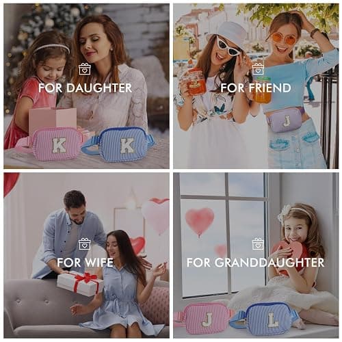 YOOLIFE Birthday Gifts for 4 5 6 7 8 9 10 11 12 13 Year Old Girls - Personalized Gifts for Teens Kids Daughter Sister Her | Birthday Gifts for Kids | Initial Crossbody Bag Belt Bag | Purple M thumbnail 6