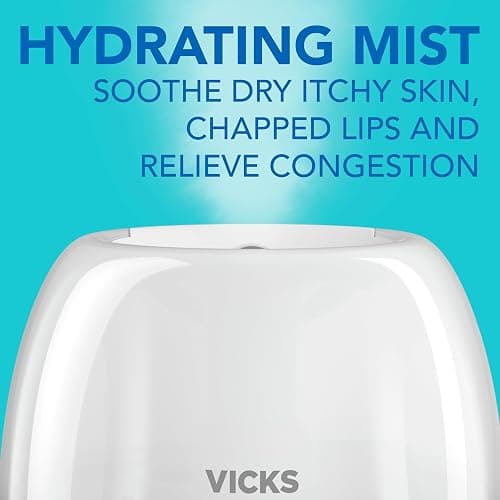 Vicks 3-in-1 SleepyTime Humidifier, No. 1 Brand Recommended by Pediatricians*. Cool Mist Humidifier with Night-Light, and Essential Oil Diffuser for Baby and Kids rooms. Visible Cool Mist, White. thumbnail 4