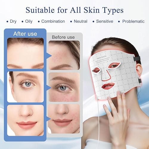 Fiogeo LED Light Therapy mask (FM-02, Red Light Therapy for Face, Red Light Mask, thumbnail 4