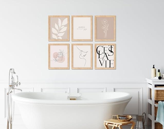 TwoDays Vanilla Girls Room Decor, Clean Girl Aesthetic Wall Art, Boho Beige Posters for Bedroom, Minimalist Cream Prints, Abstract Brown Pictures for Woman. (Set of 6, 10L x 8W, Framed) thumbnail 5