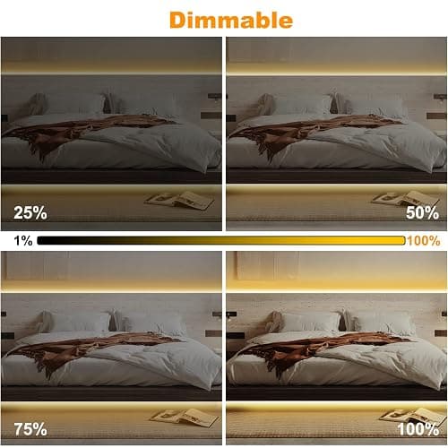 Tatazone Smart White COB Led Strip Light with App and Remote, 16.4ft 3000K Bright Warm White WiFi COB Light Strip Compatible with Alexa Google, Dimmable Indoor Led Lights for Mirror, Cabinet, Kitchen thumbnail 6