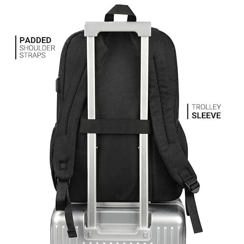 ZORFIN 36L Black Backpack for College, and Travel: Water Resistant Bookbag thumbnail 6