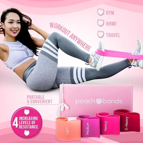 Peach Bands Resistance Bands Set - Exercise Workout Bands for Legs and Butt thumbnail 4