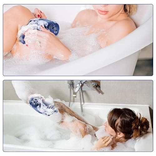 Sibba 2 Pieces African Net Sponge Bathing Long Exfoliating Washcloth Rag, Shower Body Scrub Exfoliator Back Scrubber Nylon Mesh Exfoliating Net Bath Sponge Skin Smoothers for All Skin Types, 11x31 in thumbnail 6