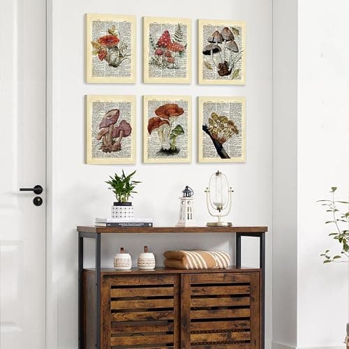CHDITB Mushroom Wall Art, Mushrooms Dictionary Framed Canvas Wall Art Set, Nature Mushroom Wall Decor, Vintage Fungus Wall Painting, Retro Aesthetic Art Prints For Living Room Bedroom Decor(8X10 Inch) thumbnail 4