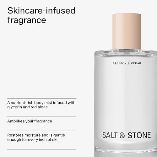 Salt & Stone Hair & Body Mist for Women & Men, Saffron & Cedar 3.4 fl oz | Body & Hair Mist, Sweet & Ambery Scented Body Spray, Gender Neutral Fragrance with Glycerin & Red Algae, Vegan, Paraben-Free thumbnail 6