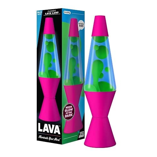 LAVA The Original Lamp - 14.5" Neon Pink - Classic Liquid Motion Lamp - Green/Yellow and Blue Liquid - Item #2383 (Amazon Exclusive) - Image 1
