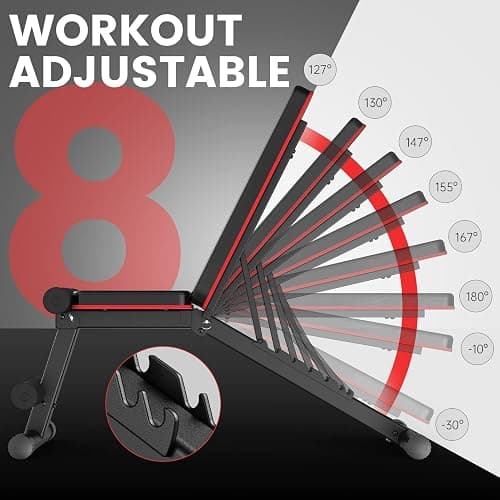 PASYOU Adjustable Weight Bench Full Body Workout Multi-Purpose Foldable Exercise Workout Bench for Home Gym Incline Decline thumbnail 2