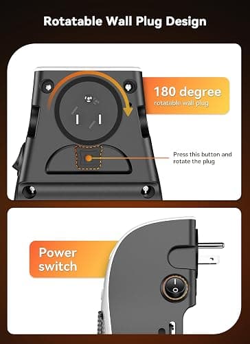 450W Space Heater, Remote Wall Outlet Electric Small Space Heater as Seen on TV with Adjustable Thermostat and Timer and Led Display, Compact for Home,Office,Bathroom thumbnail 9