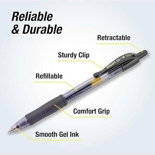PILOT G2 Premium Rolling Ball Gel Pens, 1.0 mm, Black Ink, 2-Pack thumbnail 3