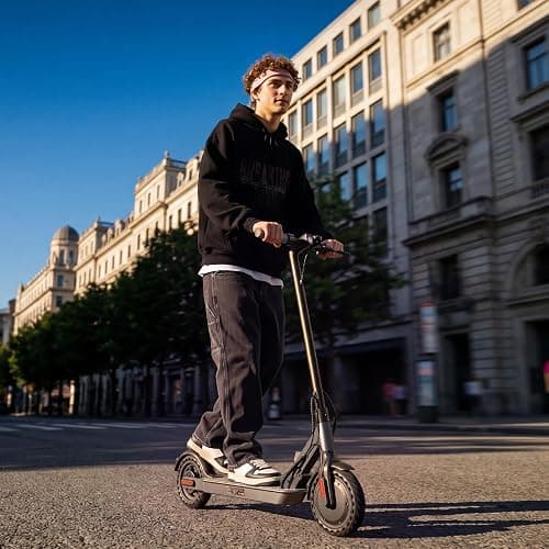 Oslich Electric Scooter Adults, 1000W/500W Motor, 28/21 Miles Max Range, 10''/8.5" Tires All Terrain, 25/21 MPH Top Speed, Lightweight Commuting E Scooter, Foldable for Adults Teens thumbnail 9