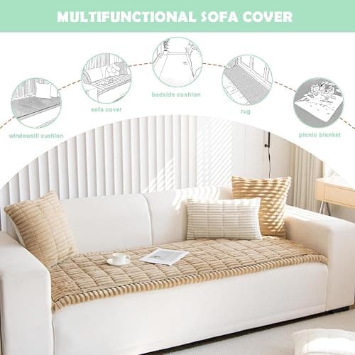 ZQFFB Pet Couch Cover Dogs Washable Non-Slip Couch Protector Pet Friendly Dog Mat for Couches and Sofas thumbnail 3
