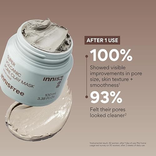 Innisfree Super Volcanic Clay Mask, Premium Korean Skincare with AHA and Natural Clusters for Deep Pore Detox, Gentle Exfoliation, Oil Control thumbnail 3