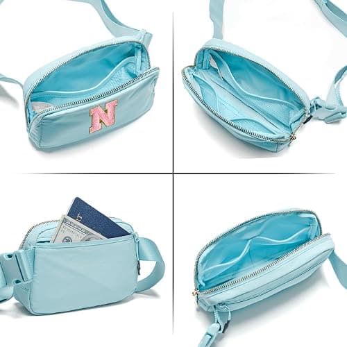 Gitus Gifts for 7 8 9 10 11 Year Old Girls Belt Bag Fanny Pack Crossbody Bags with Initial Letter Patch Birthday Gifts for Daughter Sister Friends Teen girls (Icing Blue-N) thumbnail 5