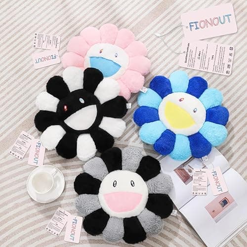 FIONOUT Flower Pillow, Flower Shaped Throw Pillow, Flower Face Floor Cushions Floor Pillow, Colorful Sunflower Plush Pillow, Cute Room Decor Decorative Pillows for Sofa Bedroom Car (40cm/15.7in) thumbnail 3