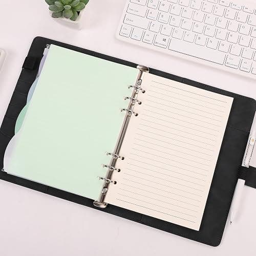 SKYDUE A5 Ringbuch, Ringbuch A5 Nachfüllbar,135 Blätter Nachfüllpapier, Notizbuch Mit Bindertaschen, a5 Binder Für Schulnotizen Und Reisetagebücher (Schwarz) thumbnail 2