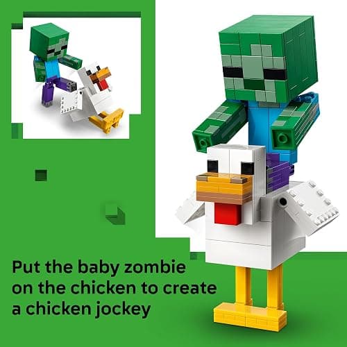 LEGO Minecraft Chicken Jockey 21582 | Building Toys for Boys & Girls, Ages, 9+, Display for Bedroom, 344 pieces, Gift for Birthdays thumbnail 4