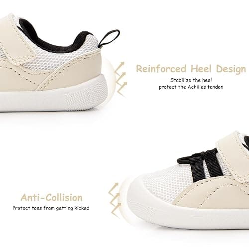 Ukicbaby Baby Shoes Boys Girls First Walking Shoes Wide Toe Box Barefoot Zero Drop Infant Shoes Lightweight Nonslip Soft Breathable Toddler Sneakers 6-24 Months thumbnail 5