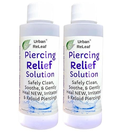 Urban ReLeaf 8 oz. Set Piercing Relief Solution Aftercare | Sea Salt, For New Piercings, Bumps, Irritated Piercings, Made in USA, 100% Natural, Clean Soothe Calm - Image 1