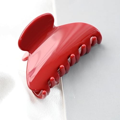 Prettyou Handmade Celluloid Acetate French Design Barrettes Tortoise Shell Claws Hair Claw Luxury Fashion Accessories Hair Clip for Women (burgundyred) thumbnail 6