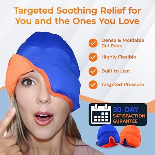 Soothie Migraine Cap & Headache Cap - Cooling Headache Relief Cap for Migraines, Tension & Sinus Pressure - Wearable Migraine Mask & Ice Head Wrap - Cold Compress Hangover Cap, Total Blackout thumbnail 9