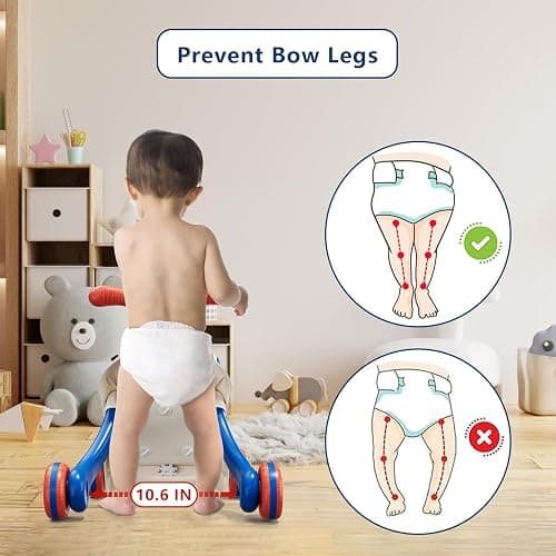 QDRAGON 3 in 1 Baby Walkers for Boys, Baby Push Walker and Activity Center, Sit to Stand Walker Toy, Early Learning Push Toys for Toddler Infant 12+ Months Blue thumbnail 7