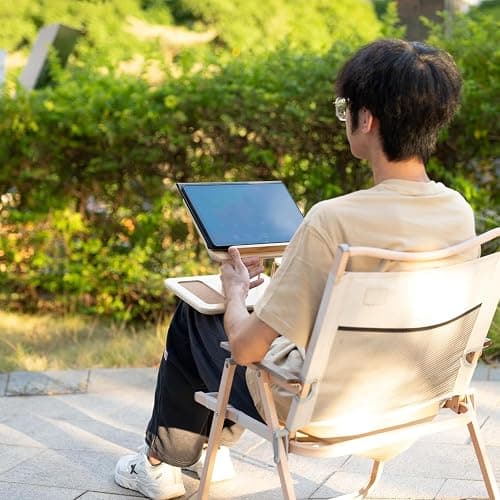 Tnstbiee Adjustable Lap Desk for Sewing & Crafting - Portable Folding Table with Wood Storage for Sewing Machines & Accessories, Perfect for Cross Stitch, Reading, iPad Use & Craft Essentials thumbnail 7