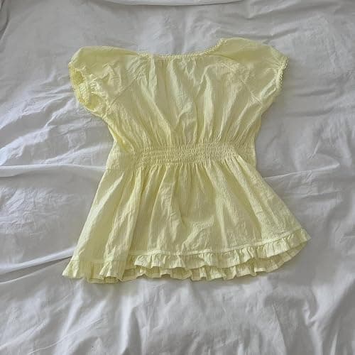 Women Fairy Crop Top Summer Teen Girl Vintage Short Sleeve Ruffle Hem Going Out Babydoll Top Y2k Shirt thumbnail 6