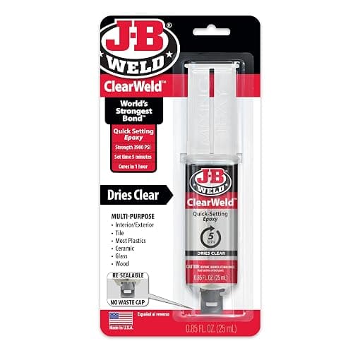 J-B Weld 50112 ClearWeld 5 Minute Set Epoxy Syringe - Clear - 25 ml, 25ml - Image 1