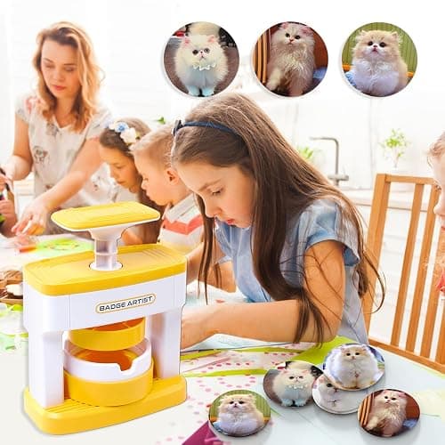 Button Maker Machine 55mm/2.16in, Pin Maker Machine Kit with 48 Buton Parts | DlY Badge Maker, Orange Button Press Machine for School, Parties, Events, Christmas, Perfect Gifts Beginner Experience Kit thumbnail 7