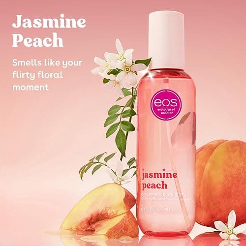 eos Cashmere Body Mist, Jasmine Peach, Body Spray for Women, Hair Mist, Floral Perfume, Moisturizing, Hyaluronic Acid, Glycerin, Vegan, Cruelty-free, 6 fl oz thumbnail 2