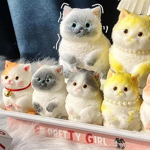 6Pcs Kawaii Taba Squishy Cat, Cat Taba Squishy Pinch Kitty Squishy Kit, Funny Taba Cat Squishy Cute Soft Cat Squishy for Stress Relief thumbnail 5